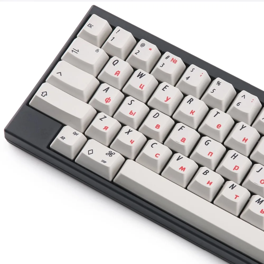 Электростатический емкостный EC светильник серый русский Keycaps Dye sub 60 клавиш