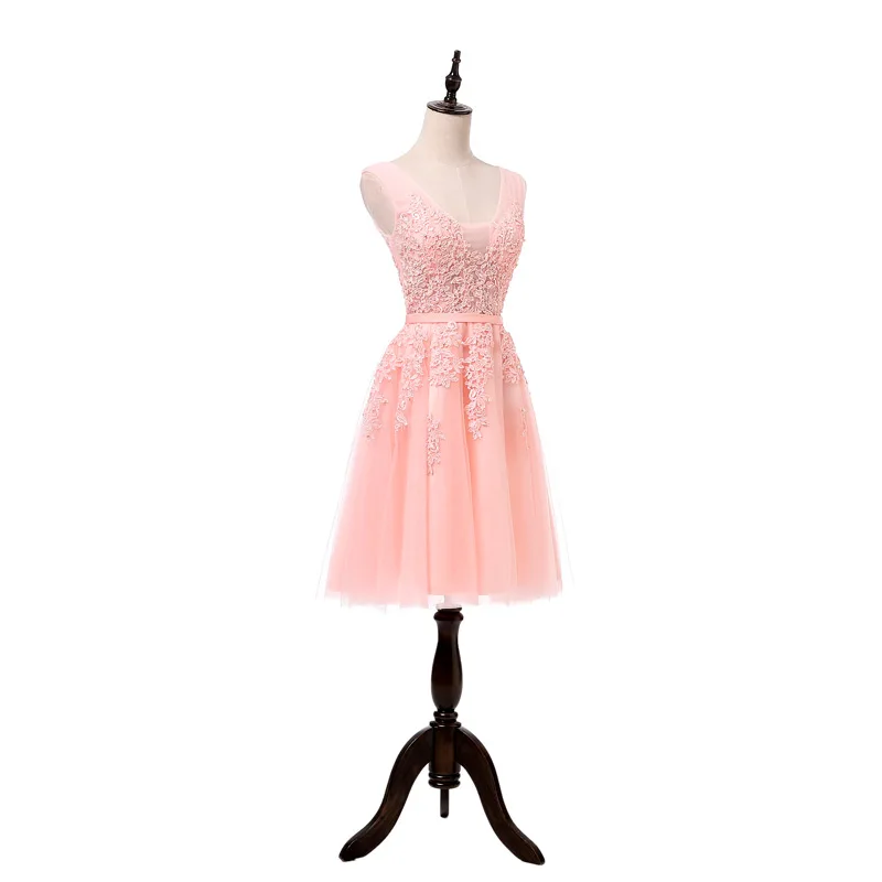 Горячая Распродажа, Коктейльные Вечерние платья, короткое, Vestido de Festa, Мини сексуальное платье с аппликацией, v-образным вырезом, бисером и жемчугом