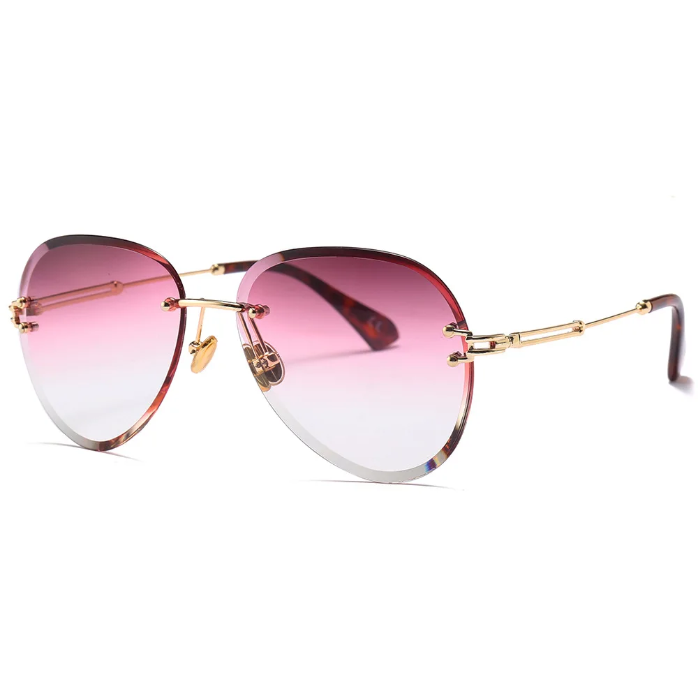 Oculos De Sol Ретро Разноцветные градиентные женские солнцезащитные очки без оправы