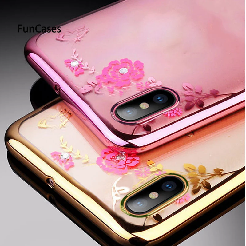 Стразы цветок Алмазный Мягкая случаях на Redmi Note 6 5 Pro 6A 5A плюс Xiaomi A2 Lite Note7