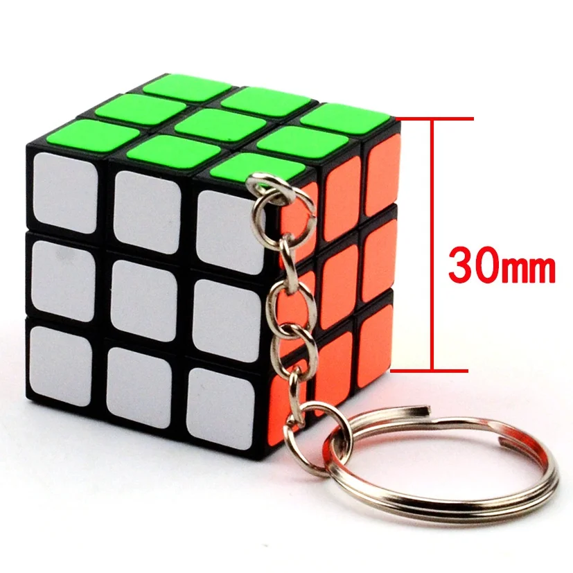 3.0cm PVC Sticker Магический куб 3*3*3 Мини Портативный Карманный Брелок Magico Cubo образовательный куб пазл игрушки для детей и взрослых ключ украшение - Цвет: 3.0cm PVC Sticker