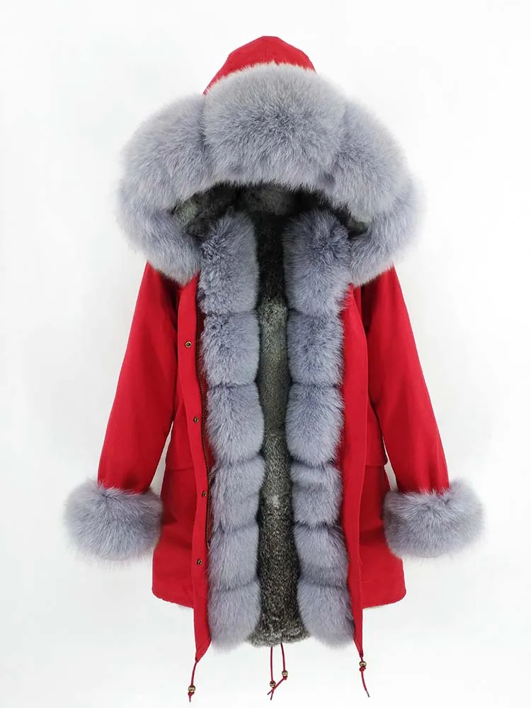 Rabbit fur liner A Mao KongLong парка зимняя куртка женские парки пальто из натурального меха натуральный мех енота капюшон Подкладка из натурального кроличьего меха Роскошная уличная одежда - Цвет: Rabbit fur liner A