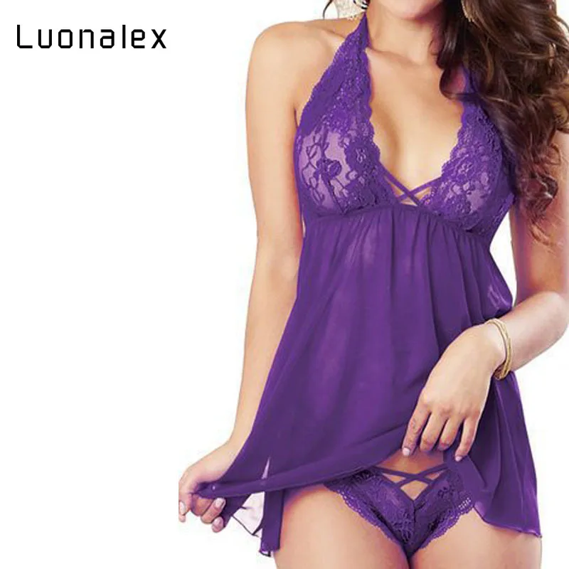 Женское сексуальное нижнее белье больших размеров ночная рубашка с кружевным