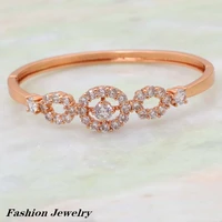 trendy brand designer bracelets bangles rose gold white cubic zirconia fashion jewelry ab243