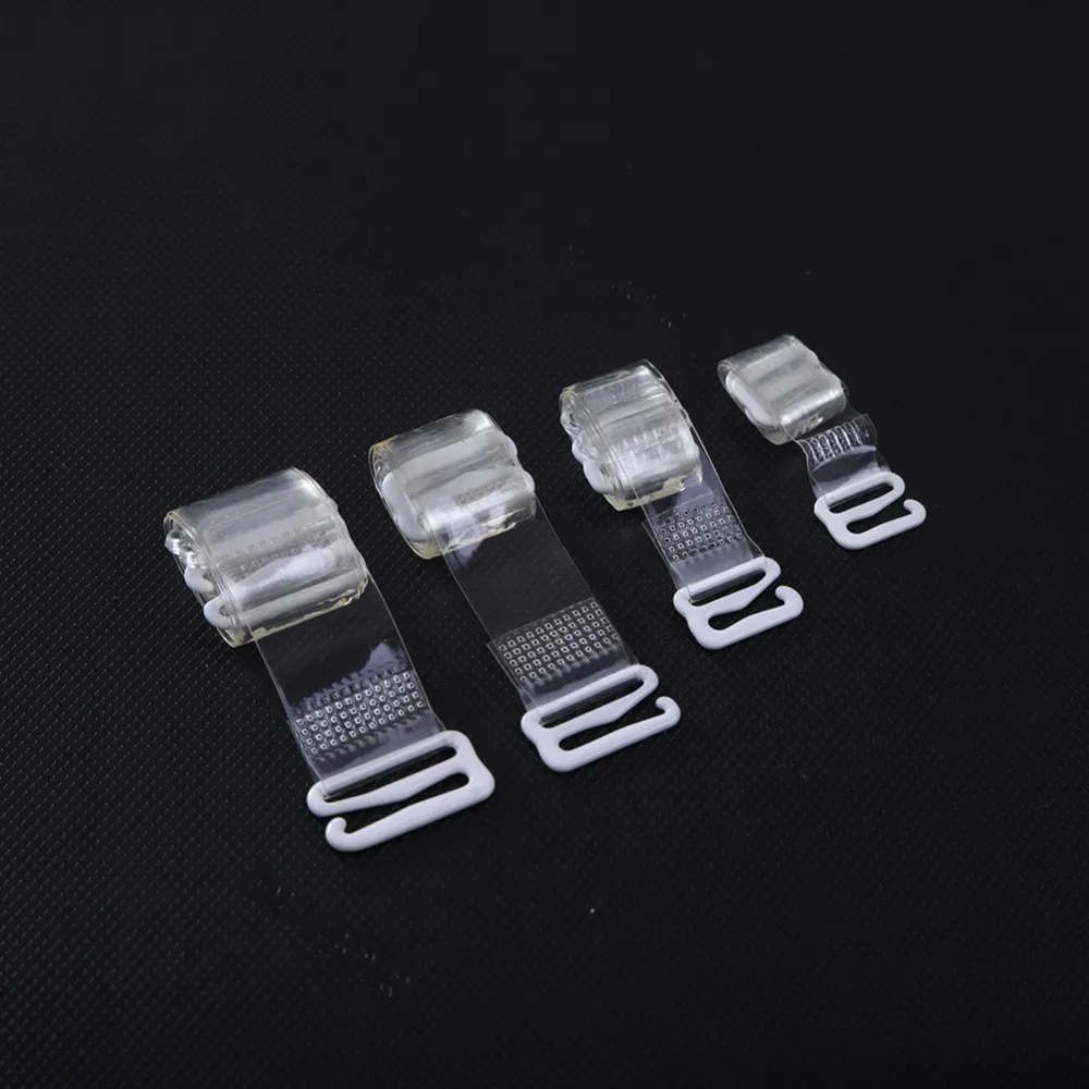 TPU Bra Straps Adjustable Invisible Transparent Clear Bra Shoulder Strap Detachable Metal Hook 2pcs