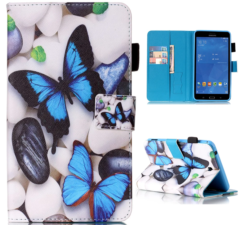 SM-T230 SM-T231 чехол для Samsung Galaxy Tab 4 7 0 дюймов PU кожаный планшета T230 T231 T235 | Компьютеры и