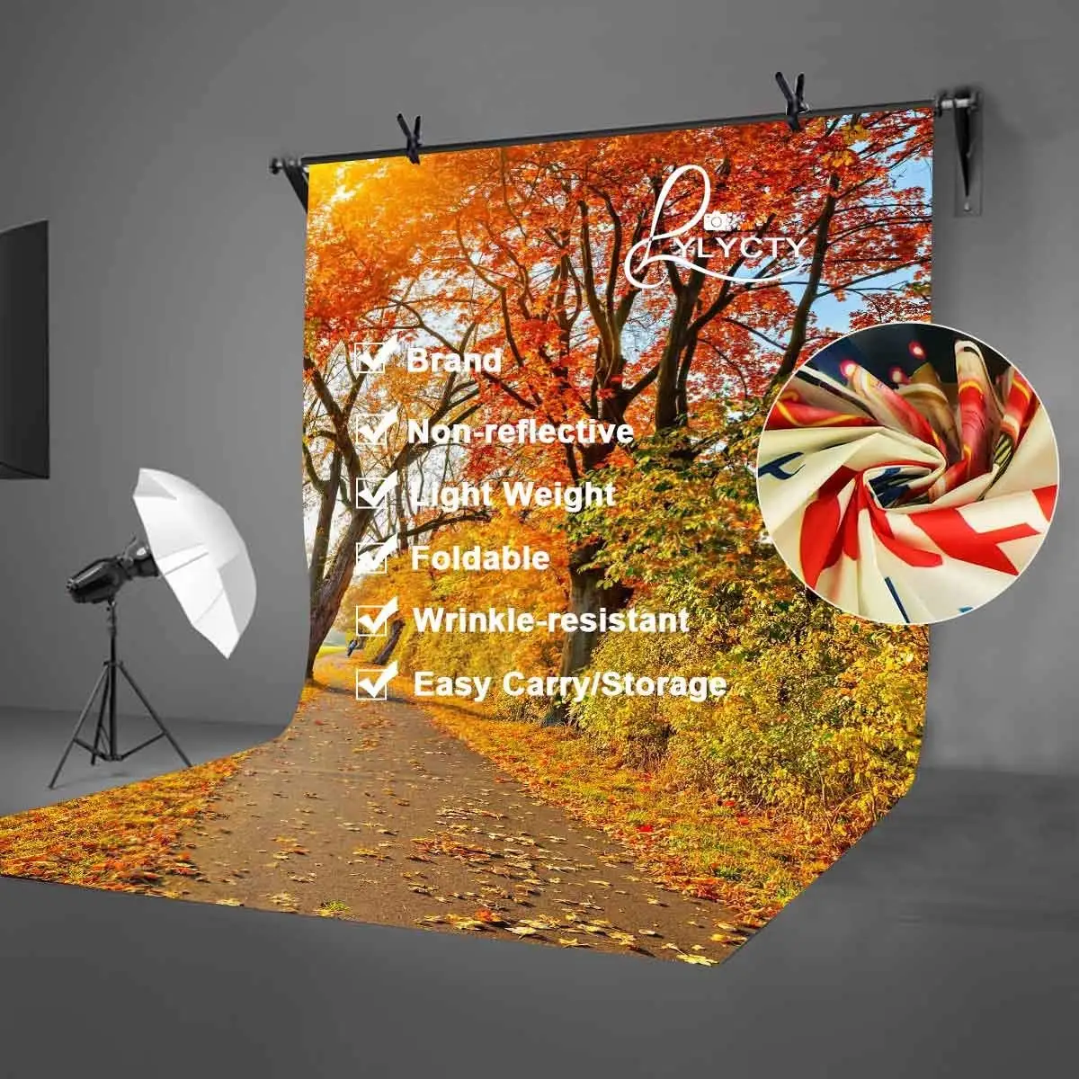 5x7ft кленовый фон с листьями осенний для фотосъемки изображением кленовой дороги