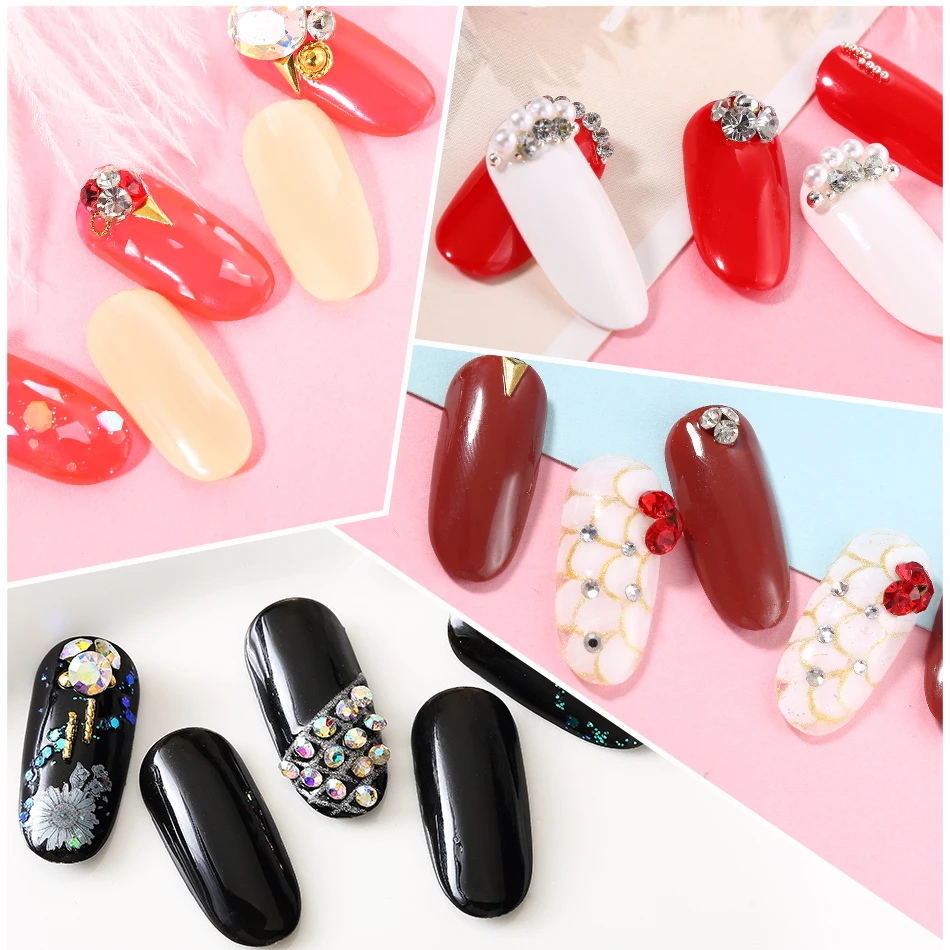 ROHWXY Nail Art украшения стразами очаровательные хрустальные камни, ювелирные изделия 3D ногти аксессуары все для маникюра дизайн ногтей