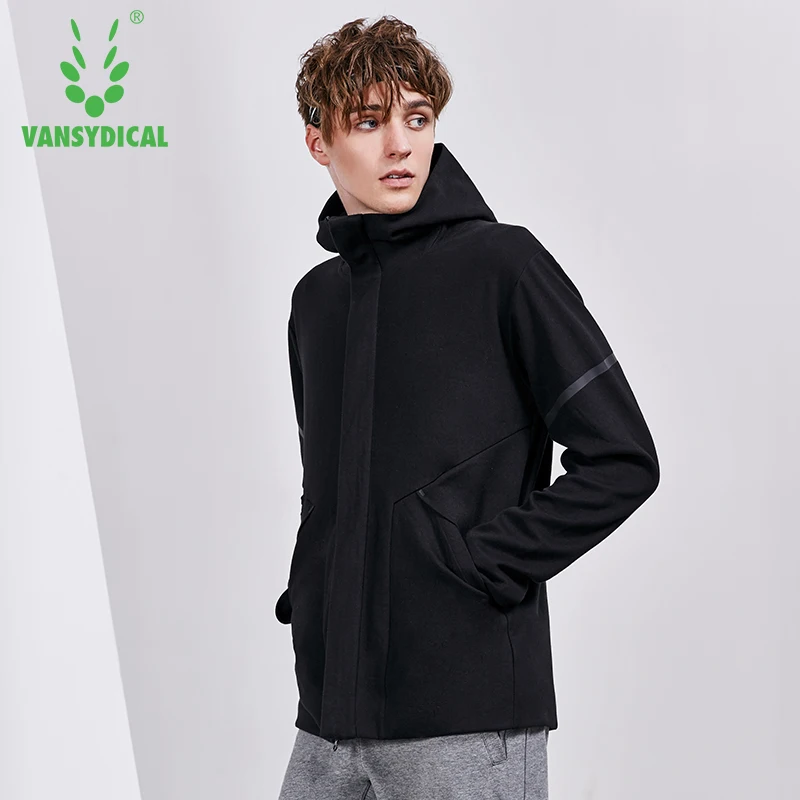 Vansydical мужские спортивные куртки для бега зимняя куртка с капюшоном ветровка на