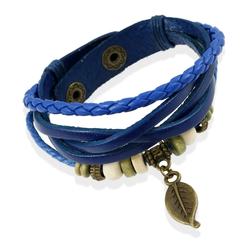 Оптовая продажа браслеты ручной работы для женщин и девушек кожаный браслет с