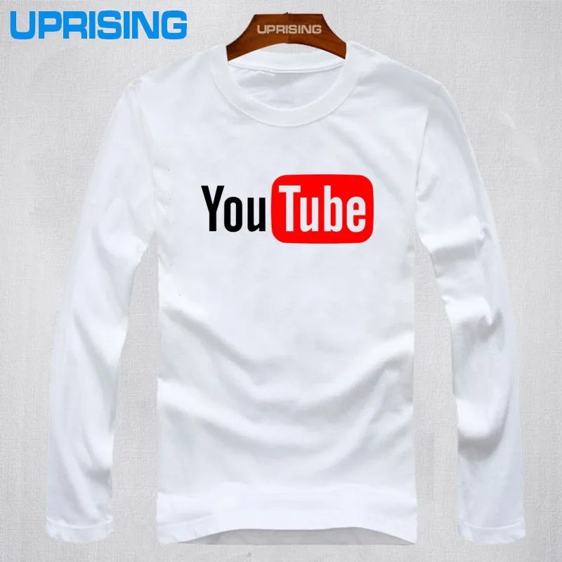 Модный Логотип Youtube, брендовые топы с принтом, хлопковые летние футболки с длинными рукавами, повседневная мужская футболка в стиле хип-хоп