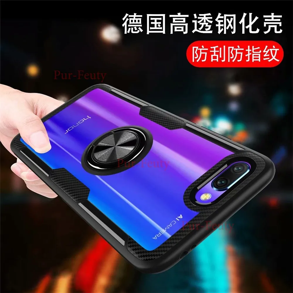 Для huawei Honor 10 COL-L29 COL-L29A с кольцом-подставкой, магнитная Прозрачная защитная задняя крышка для huawei Honor10 COL L29 L29A TL10