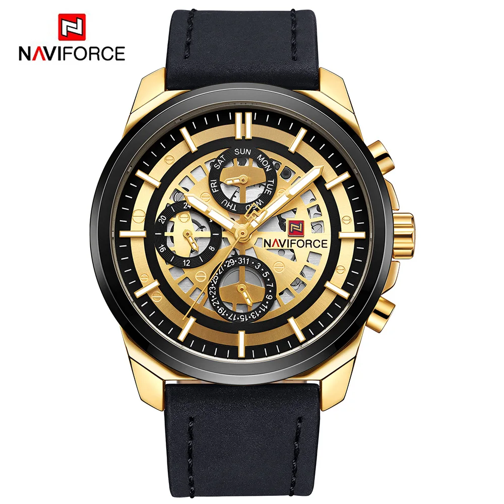 NAVIFORCE люксовый бренд мужские кварцевые наручные часы 24 часа дата спортивные