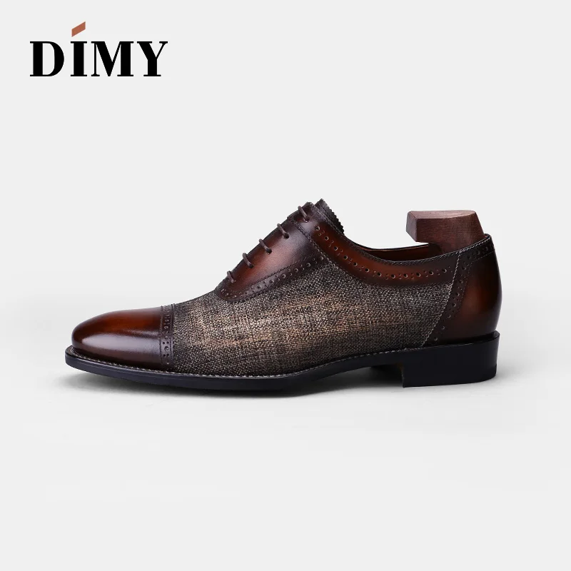 DIMY 2019 British business dress shoes color men's Oxford with leather breathable handmade | Обувь