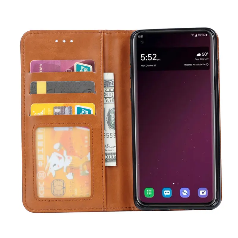 Автоматический Магнит Чехол портмоне из кожи с откидной для samsung Galaxy S10 плюс S10E A7
