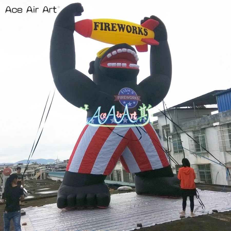 8 м H гигантский надувной фейерверк, ракета, копия King Kong fire arrow, огромный всплывающий Горилла ФЕЙЕРВЕРК Модель для рекламы США