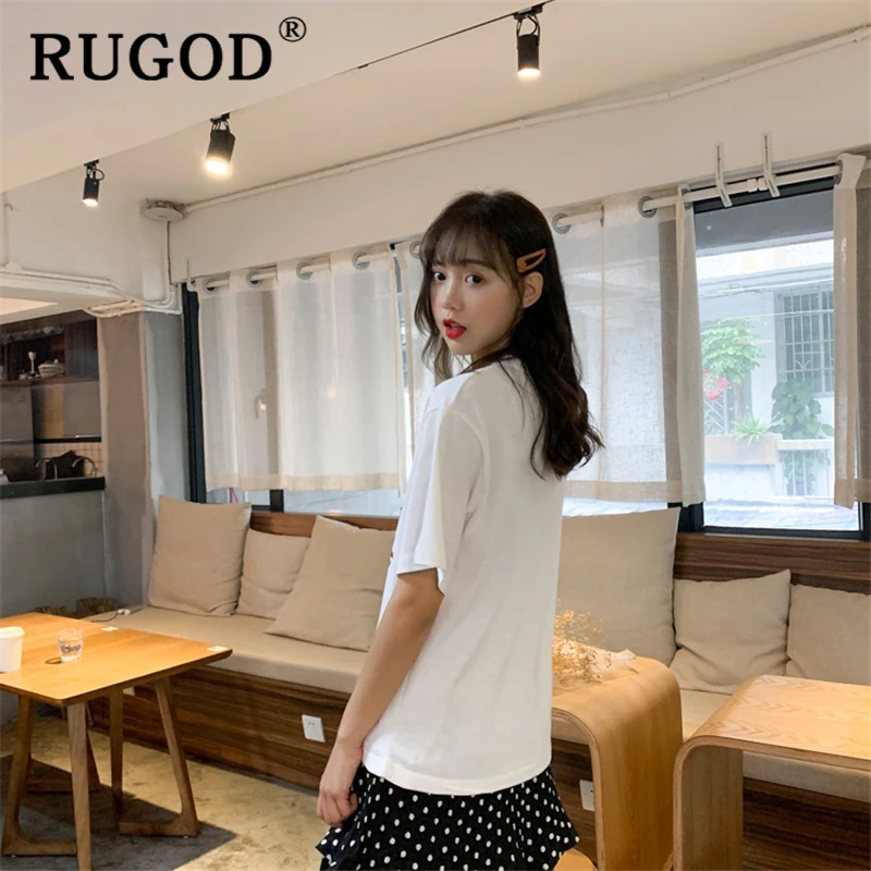 Плиссированная юбка RUGOD в Корейском стиле с принтом горошек средней длины для