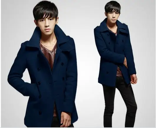 Мужская одежда пальто куртки смески шерсти мужская мода клетчатое кашемировое