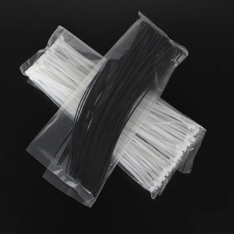 

3*200mm 500Pcs/Pack Self-locking Nylon Cable Tie Plastic Black/White Zip Ties Wrap Tie 1.9mm Width