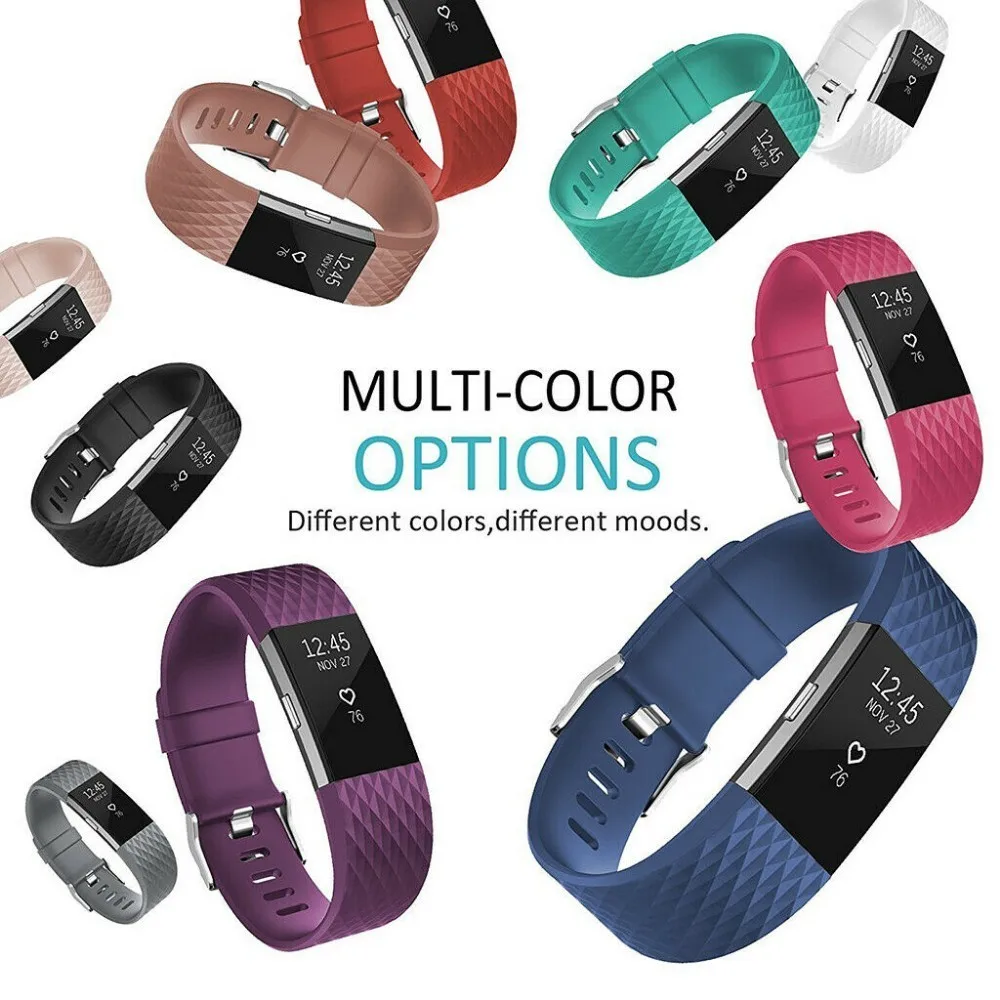 

Ремешок Coolaxy 3D для браслета Fitbit Charge 2 Силиконовый сменный Браслет для часов Fitbit Charge 2 ремешок для браслета