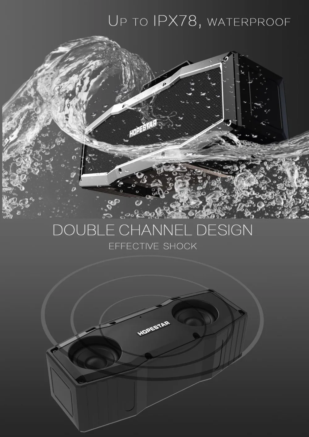 HOPESTAR A9 IPX6 Водонепроницаемый Bluetooth Динамик открытый Портативный Беспроводной громкоговоритель звук Системы 3D музыке стерео Surround