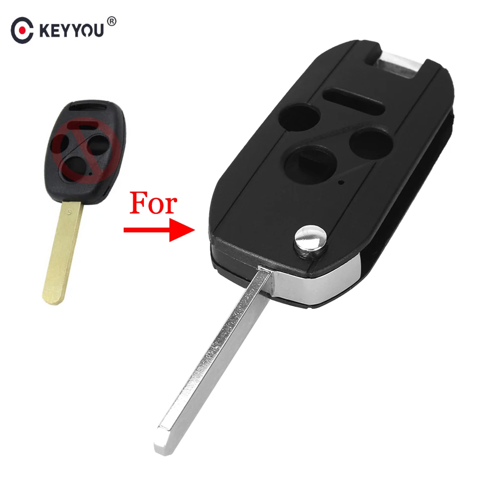 KEYYOU для Honda Accord Cr V Civic Insight Ridgeline 2003 2008 2009 3 кнопки + откидной Чехол с дистанционным