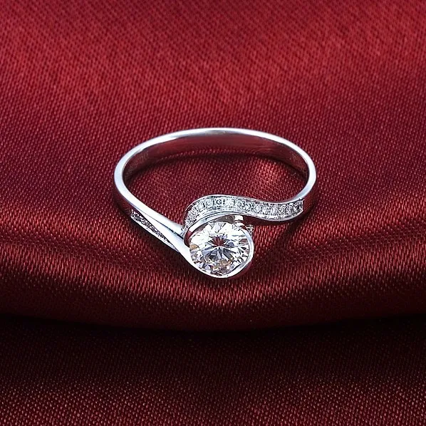 0.8Ct сказочная круглая огранка женское свадебное обручальное кольцо ювелирные