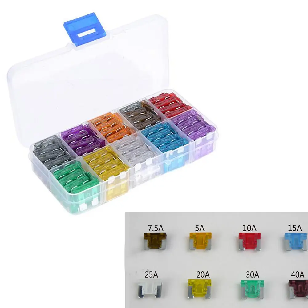 EE support Lot100 Ассорти автомобильных мини предохранителей низкого профиля 5 7 10 15 20 25 30