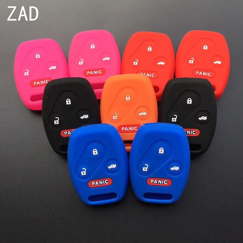 ZAD 4 buttons silicone car key fob cover case fit for Honda accord CIVIC CR-V element insight pilot crosstour ridgeCR-Z remote | Автомобили