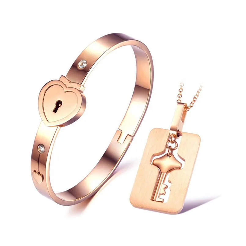 Комплект ювелирных изделий для влюбленных из 2 предметов ожерелья с