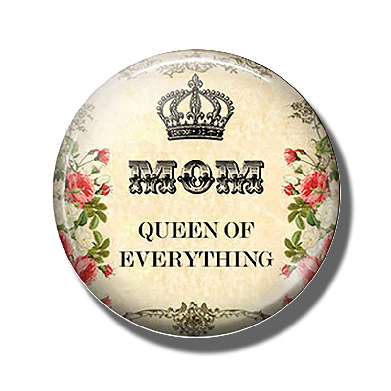 PACK OF 1 Любовь мама Цитата магнит на холодильник круглая стеклянная наклейка на холодильник Рождественское украшение для дома держатель для сообщений подарок для мамы - Цвет: PACK OF 1