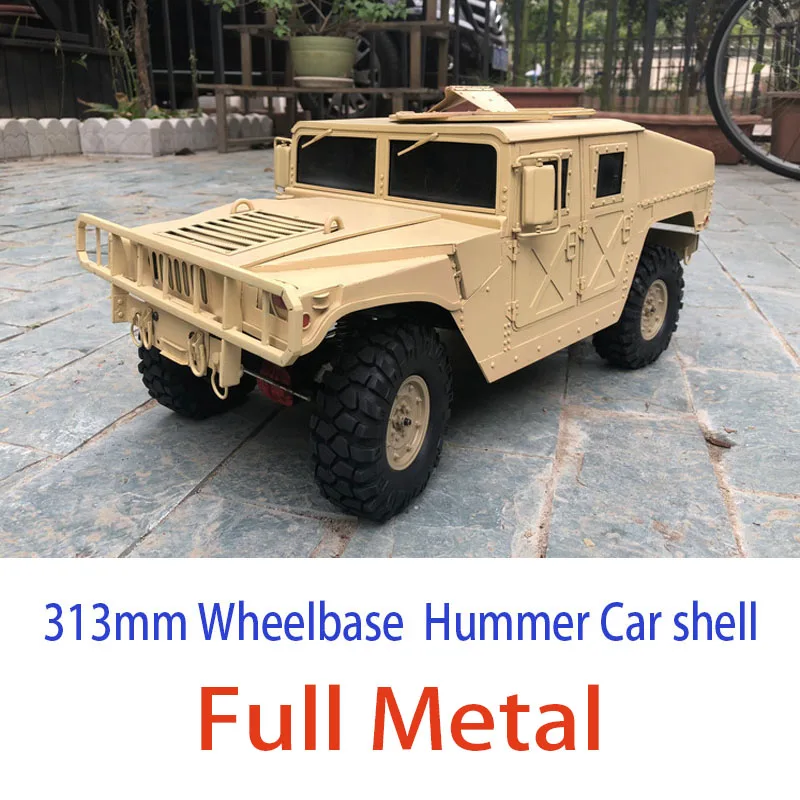 Высококачественный полностью металлический Hummer 1/10 масштаб 313 мм Колесная база RC автомобильный комплект кузова автомобиль Hummer shell Для 1:10 осевой SCX10 D90
