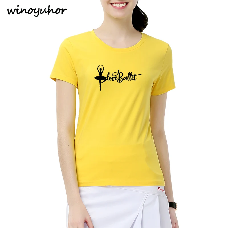 Новинка летние футболки для балета с надписью Love Хлопковая женская футболка