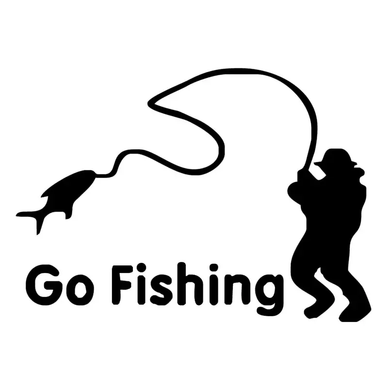 

Car Body Window Decal Wall Cartoon Go Fishing Night Removable Stickers Decor