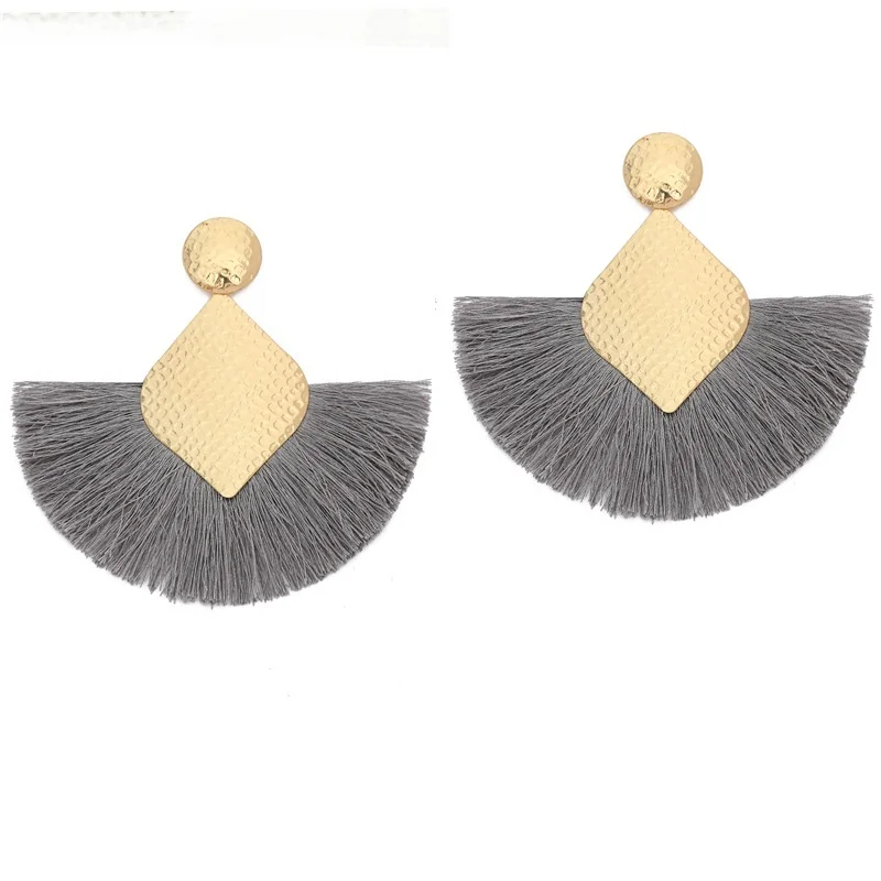Женские сережки с кисточками Boho большие серьги бахромой модные ювелирные