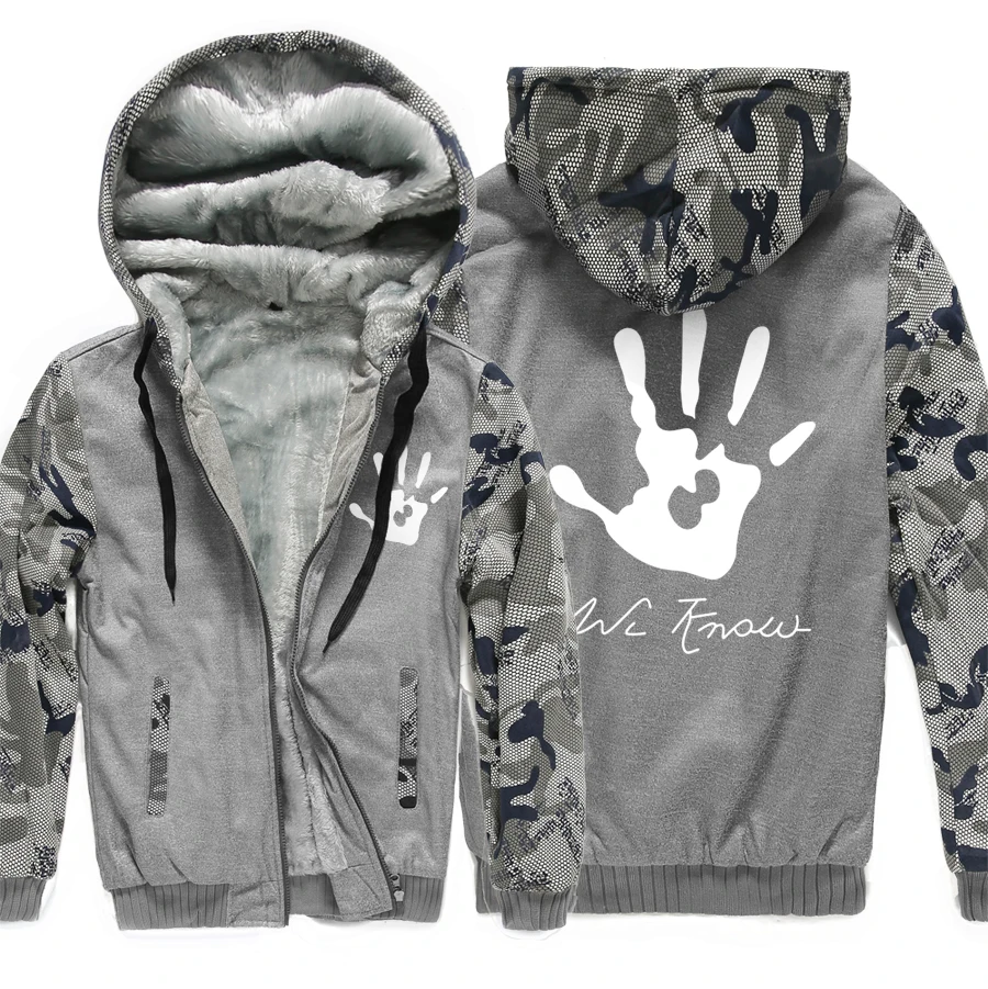 2019 Зимние флисовые толстые толстовки мужские с принтом Skyrim Dark Brotherhood Hand Sweatshirt для