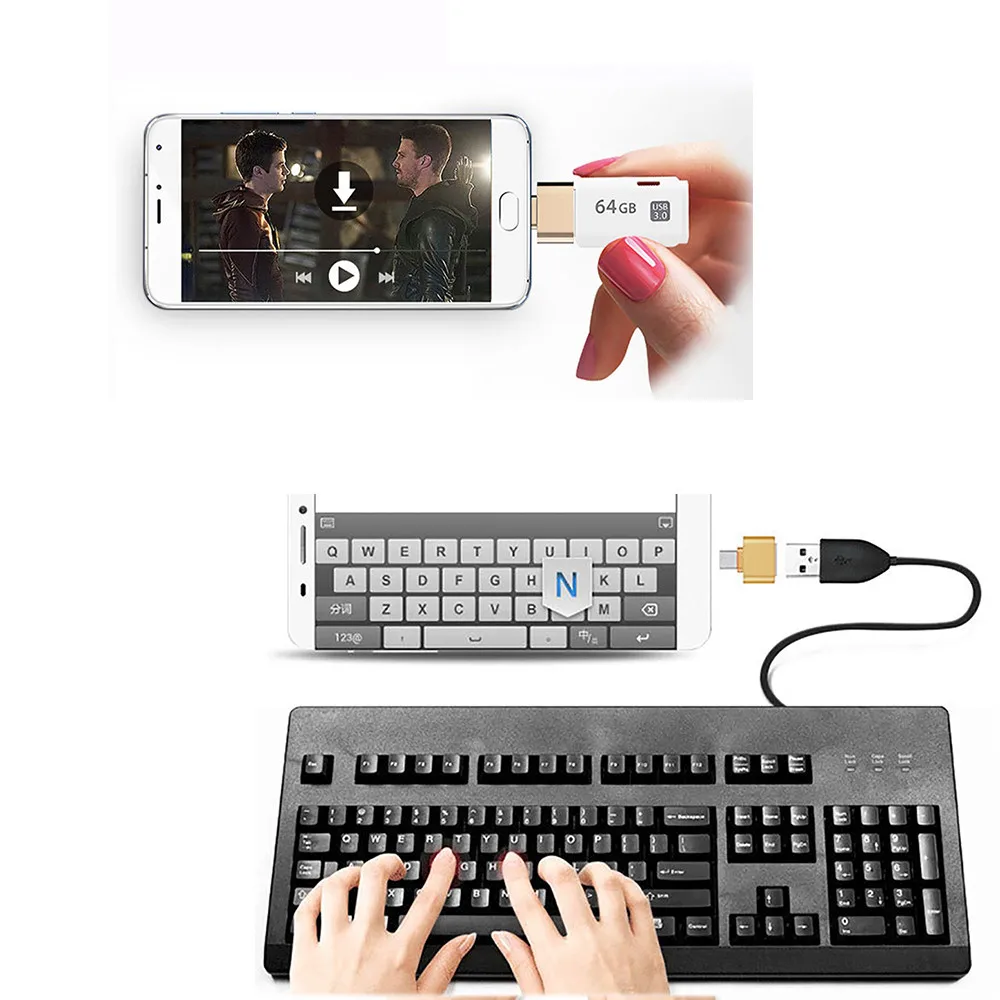 Micro USB 2 0 Женский к 3 1 Type C Мужской конвертер OTG адаптер высокая скорость