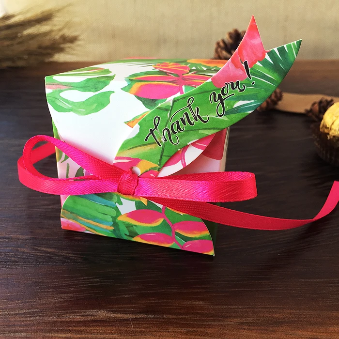 50 шт. европейская трапециевидная коробка &quotсвадебные приглашения&quot зеленая