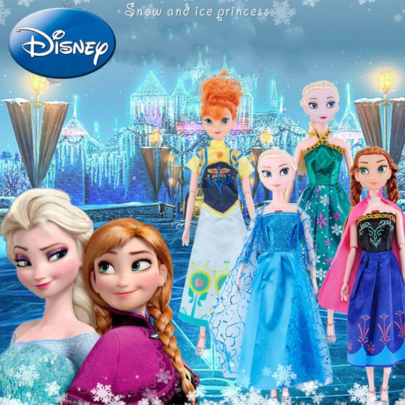 Disney Аутентичные Эльза Анна Принцесса плюшевые куклы игрушки замороженный снег