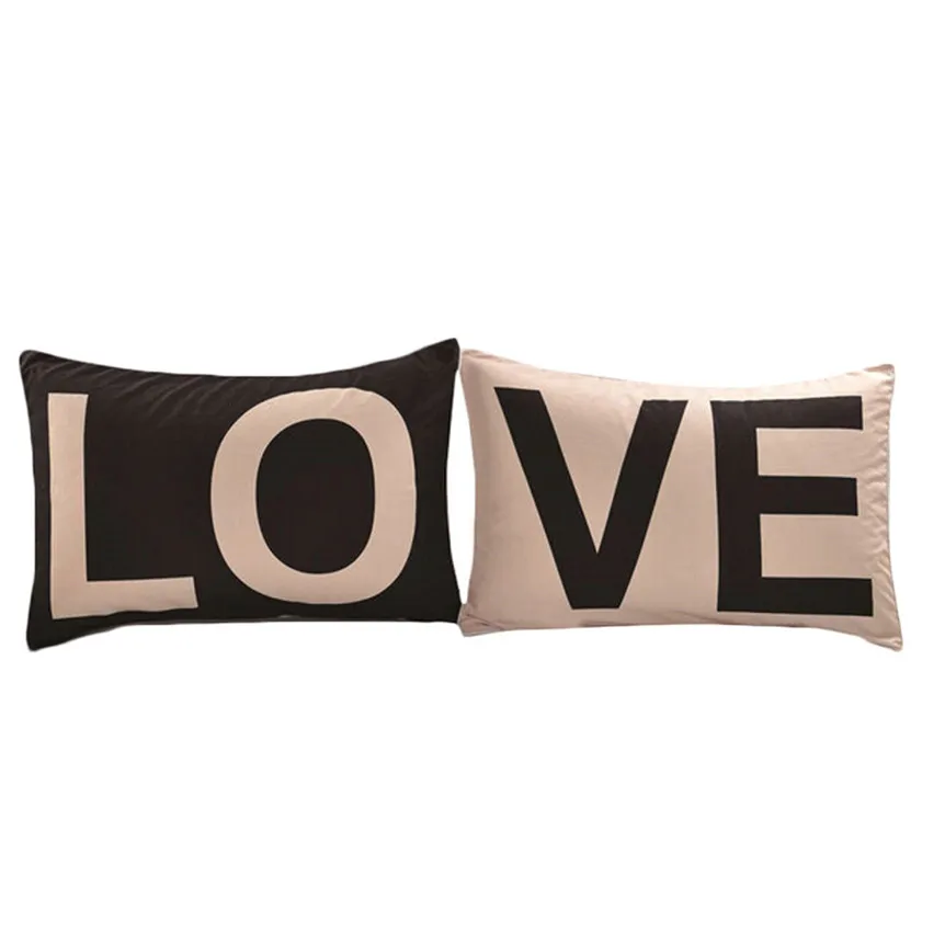 Наволочки Love Letter из хлопка с надписью LOVE Rectangle 30*50 см наволочки для зимы чехлы