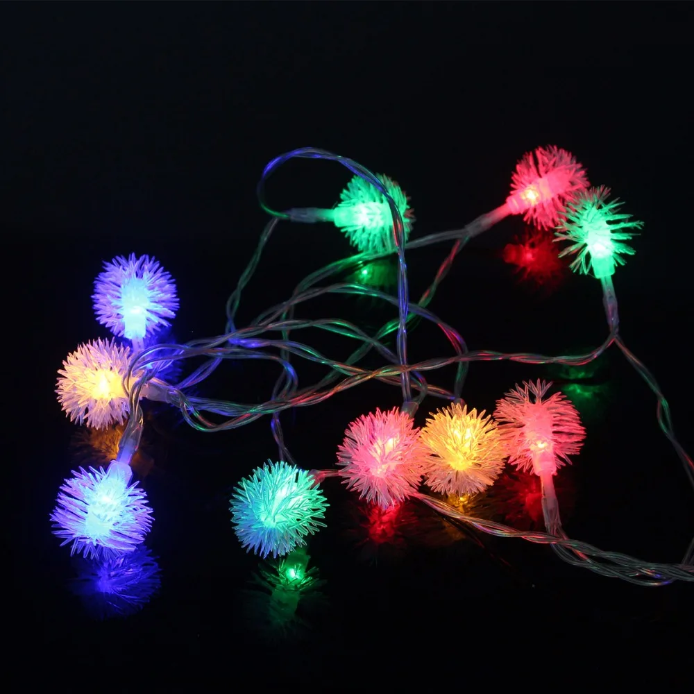 USB 5V LED String Fairy Lights Waterproof 10M 60LED Hairball Christmas Holiday Decoration For Garland Wedding | Освещение