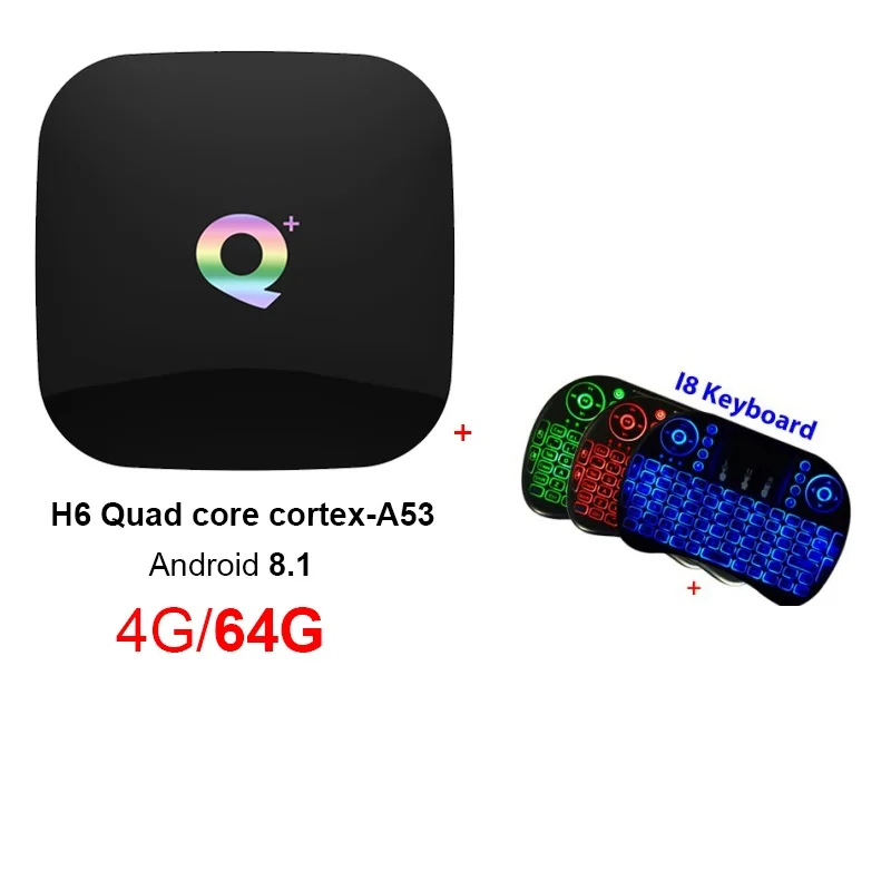 T95 Q Plus Smart tv Box Android 8,1 tv Box 4 ГБ ОЗУ 32 Гб 64 Гб ПЗУ 1080p 4K H.265 USB3.0 Netflix H6 PK s905x2 телеприставка pk T95Q - Цвет: 4G64G i8