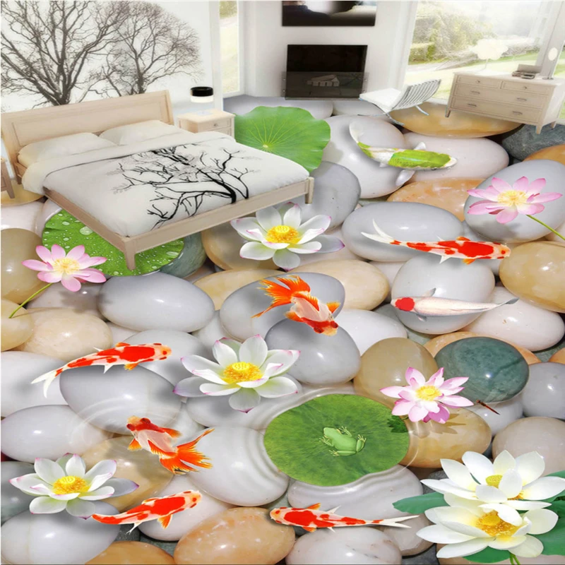 

beibehang Large custom wallpaper murals any size three-dimensional pebbles 3D floor painting decoration papel de parede