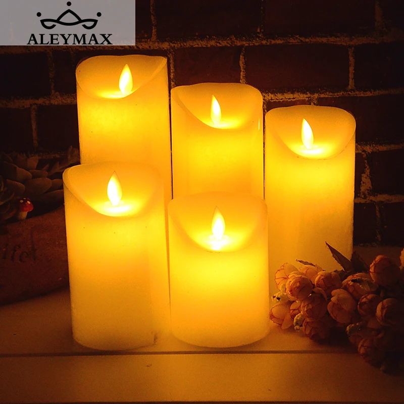 Светодиодная свеча ALEYMAX из парафинового воска с дистанционным управлением и
