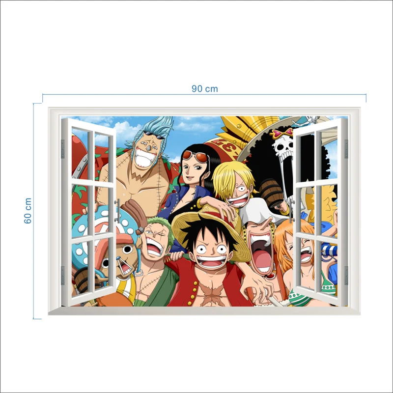 14116L One piece Totoro Dragon Ball 3d наклейки на стену для детской комнаты украшение дома Diy мультфильм плакат с мультфильмами искусство Мальчики наклейки для девочек - Цвет: 14116L