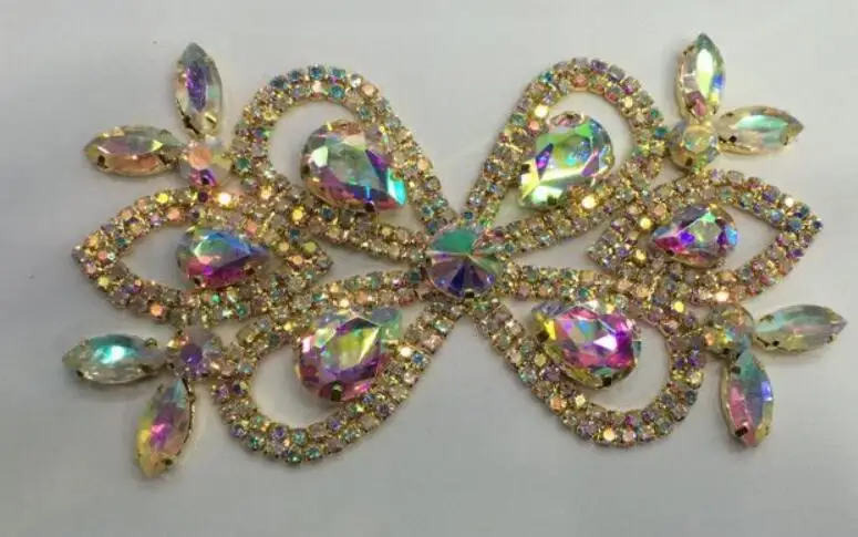 1 шт./лот модные золотые crystal AB аппликация бабочка отделка со стразами Одежда декоративная аксессуары пальто strass наборы сделай сам DIY