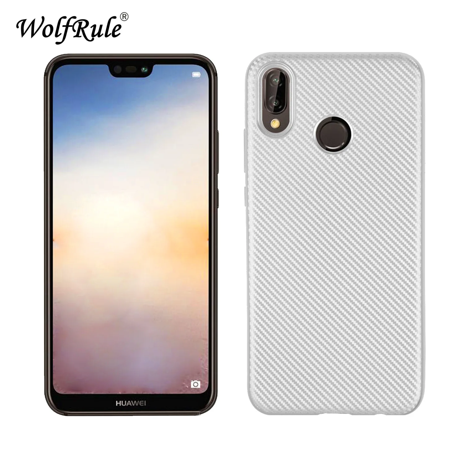 Wolfrole Huawei P20 Lite чехол Nova 3e роскошный с полной защитой из углеродного волокна Мягкий