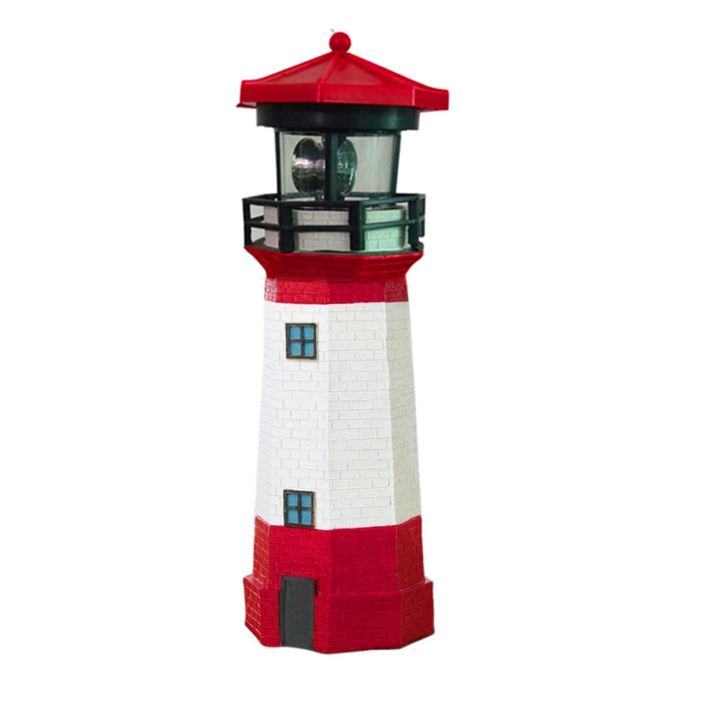 

Solar Powered Lighthouse with Rotating Lamp Bulb Garden Ornament Patio Light FPing
