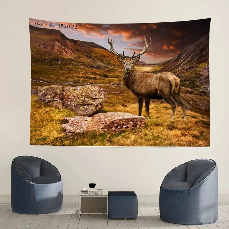 HD сумеречные гобелены с оленями домашний декор магазин на стену номера отеля