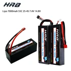 Аккумулятор HRB Lipo 7,4 В 11,1 В 14,8 в 2S 3S 4S 2P, батарея 7,4 в 7000 мАч 55C T DEAN XT60 MAX 110C, Жесткий Чехол для радиоуправляемой машины в масштабе 110, Trx Stampede